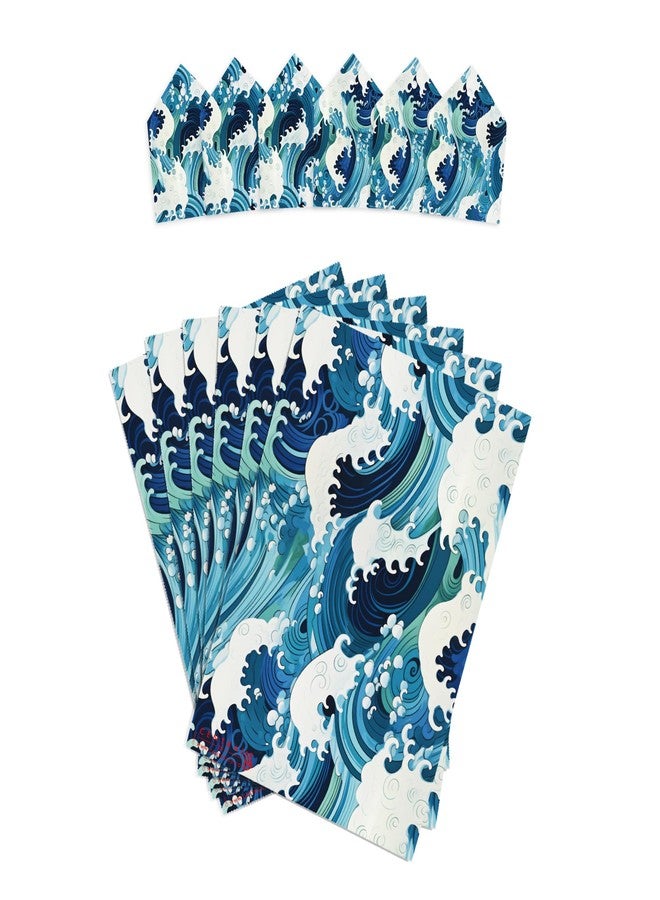 CENTRAL 23 Blue Wrapping Paper - 6 Sheets of Birthday Gift Wrap - Japanese Great Wave Inspired - Ocean Themed - For Kids Men Women - Recyclable - Image 3